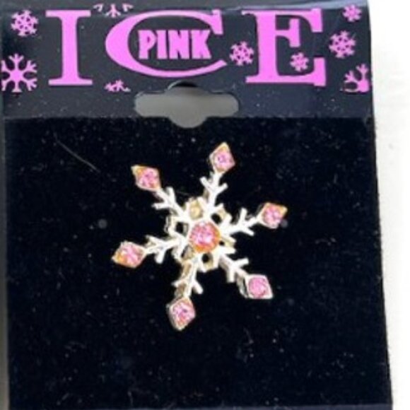 Pink Ice Snowflake Pin - Picture 2 of 2